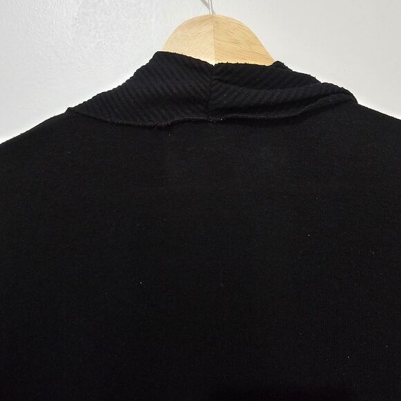 Decree - Cardigan Open Front Draped Ruffle Short Sleeve Y2k - Size S - Black - Picture 7 of 9